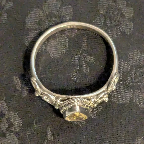 🆕 Elegant 925 Sterling Silver. Ring Genuine Citrine Ring Size 7 - Picture 4 of 6